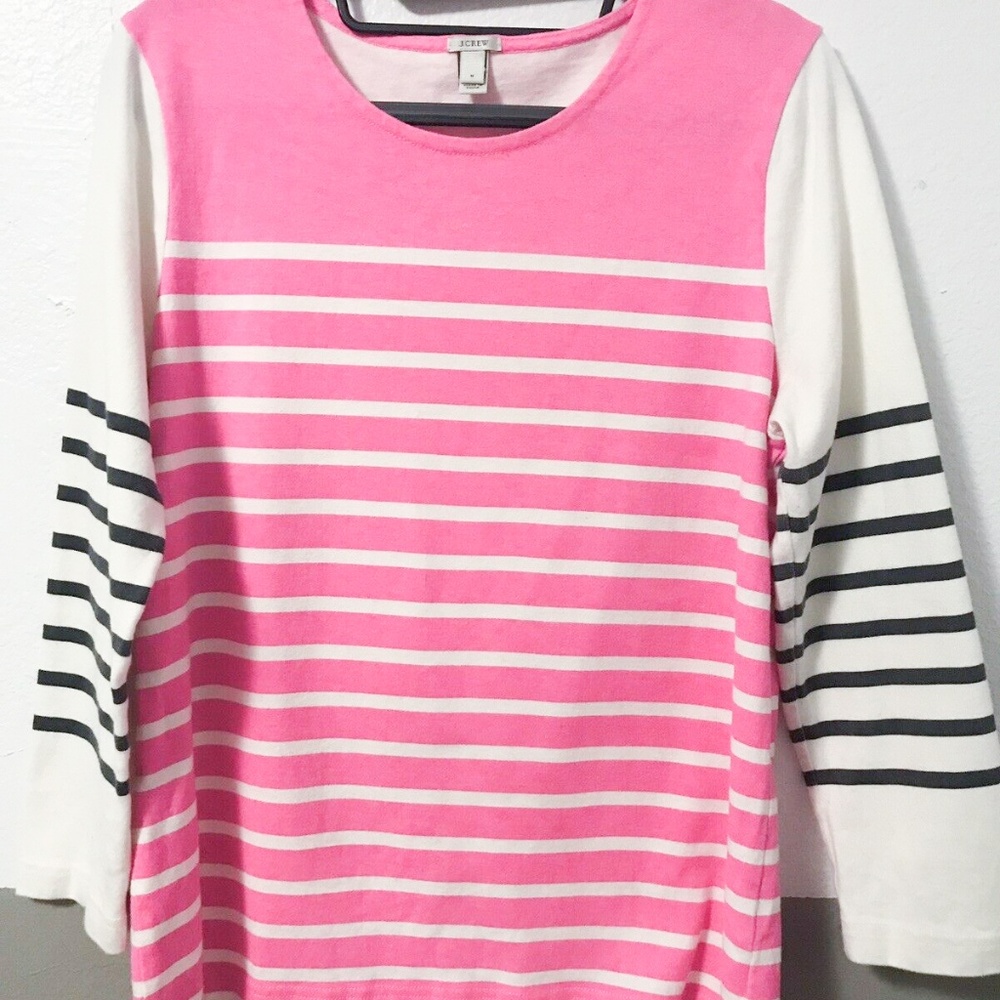J. Crew Neon Striped 3/4 Sleeve Size M